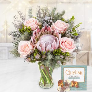 Pink Winter Wonderland - Flower Delivery - Flowers - Flowers By Post - Proteas Bouquet - Send Flowers - Free Chocs
