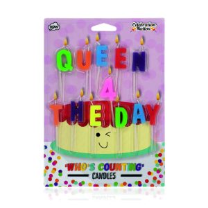 Queen 4 The Day - Who's Counting Candles - Gift Ideas For Her Birthday - 12 Fun And Brightly Coloured Novelty Candles