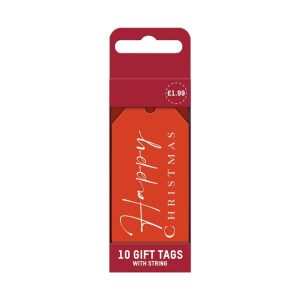 Red Merry Christmas Gift Tags Pack Of 10