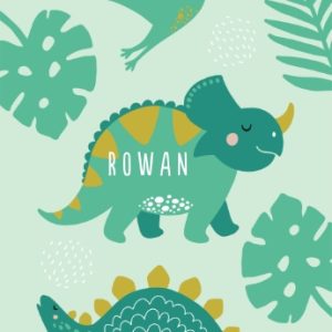 Roaming Dinos Personalised Beach Towel, Gifts Green