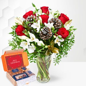Rose, Freesia & Chocolate Gift