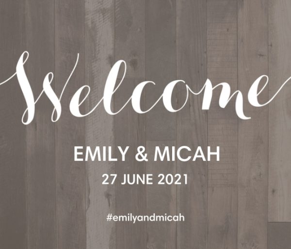 Rustic Wooden Wedding 8x9" Personalised Mouse Mat (20x23cm), Gifts Brown