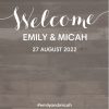 Rustic Wooden Wedding 8x9" Personalised Mouse Mat (20x23cm), Gifts Brown