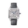 Santos-Dumont Skeleton Watch, Large Model, Automatic Movement, Steel, Leather