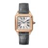 Santos-Dumont Watch Small Model, Quartz Movement, Rose Gold, Leather
