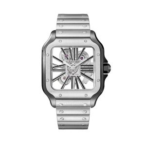Santos Watch, Large Model, Manual Winding, Black ADLC Steel Case Interchangeable Strap