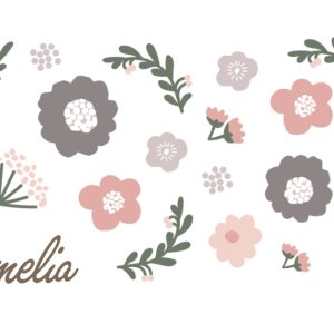 Scandi Floral Personalised Rectangular Tin, Gifts White