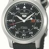 Seiko 5 Automatic Black Dial Black NATO Fabric Strap Mens Watch SNK809K2