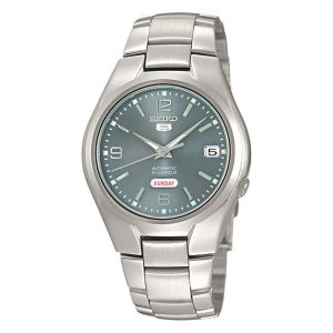 Seiko 5 Automatic Grey Dial Silver Stainless Steel Mens Watch SNK621K1