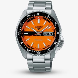 Seiko 5 Sports New Double Hurricane Orange Dial Retro Watch SRPK11K1