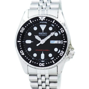 Seiko Divers Automatic Black Dial Stainless Steel Jubilee Bracelet Mens Watch SKX013K2
