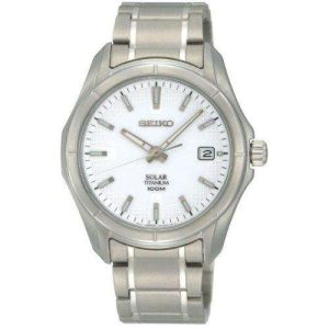 Seiko Solar Titanium White Dial Men's Watch SNE139P1