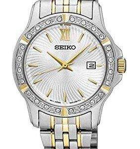 Seiko Two Tone Stainless Steel PVD Gold Plated Diamante Bezel Ladies' Dress Watch