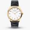 Sekonda Classic Gold Tone Black Leather Strap Watch 1535