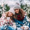 Snow Frame Round Acrylic Christmas Ornament, Gifts White