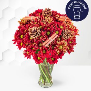 Sparkling Christmas Bouquet with Vase