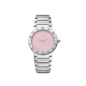 Stainless Steel Bvlgari Bvlgari 33mm Pink Dial Ladies Watch