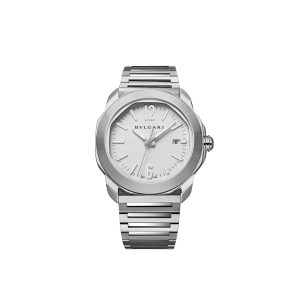 Stainless Steel Octo Roma 41mm White Dial Auto Gents Interchangable Strap Watch