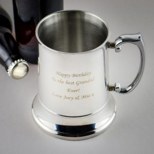 Stainless Steel Personalised Beer Tankard - Classic Gift for Men