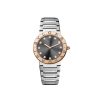 Stainless Steel and 18k Rose Gold Bvlgari Bvlgari 33mm Black Dial Ladies Watch
