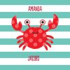 Summer Crab Personalised Beach Towel, Gifts Light Blue