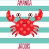 Summer Crab Personalised Beach Towel, Gifts Light Blue