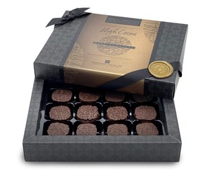 Superior Selection, High Cocoa, Dark Chocolate Ganaches Gift Box - Personalised 18 Box