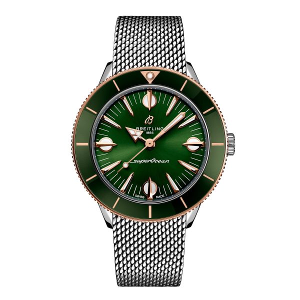 Superocean Heritage '57 Highlands Capsule 38mm Mens Watch Green 2 Straps