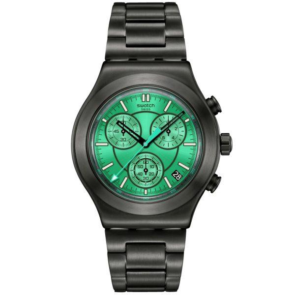Swatch Obsessively Obsidian Unisex Green Dial Watch YVM407G