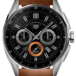 TAG Heuer Watch Connected Calibre E4 42 Brown Leather - Black