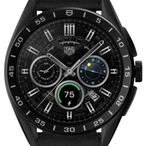 TAG Heuer Watch Connected Calibre E4 45 Titanium Black Leather - Black