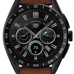 TAG Heuer Watch Connected Calibre E4 45 Titanium Brown Leather - Black