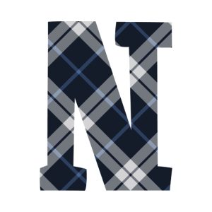 Tartan Letter Personalised Water Bottle, 18oz (500ml), Gifts Black