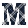 Tartan Letter Personalised Water Bottle, 18oz (500ml), Gifts Black