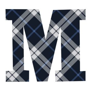 Tartan Letter Personalised Water Bottle, 18oz (500ml), Gifts Black