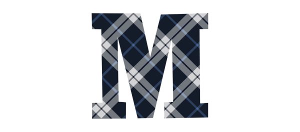 Tartan Letter Personalised Water Bottle, 18oz (500ml), Gifts Black