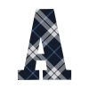 Tartan Letter Personalised Water Bottle, 18oz (500ml), Gifts Black