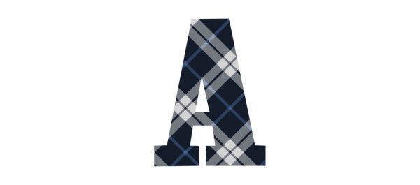 Tartan Letter Personalised Water Bottle, 18oz (500ml), Gifts Black