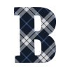 Tartan Letter Personalised Water Bottle, 18oz (500ml), Gifts Black