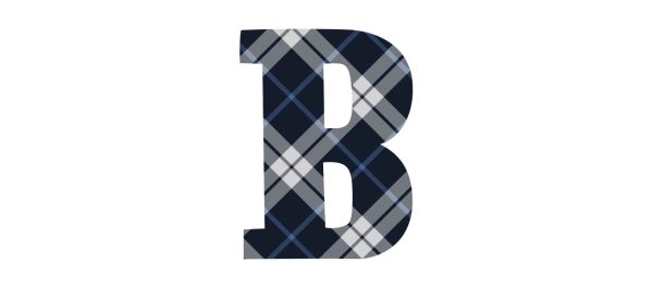 Tartan Letter Personalised Water Bottle, 18oz (500ml), Gifts Black