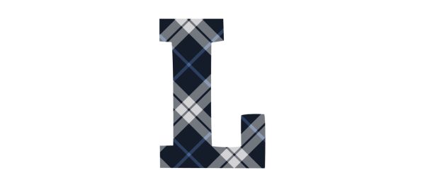 Tartan Letter Personalised Water Bottle, 18oz (500ml), Gifts Black