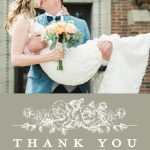 Thank You Floral Bouquet 7x5" (18x13cm) Flat Card set of 20 (gloss cardstock), Card & Stationery square Gray