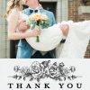 Thank You Floral Bouquet 7x5" (18x13cm) Flat Card set of 20 (matt cardstock), rounded corners, Card & Stationery White
