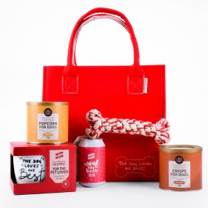 The Dog Loves Me Best Hamper Gift Bag - Includes Hand-Crafted Woof Dog Beer, Crisps And Best In Show Popcorn, A Thoughtful Gift For A Dog Lover