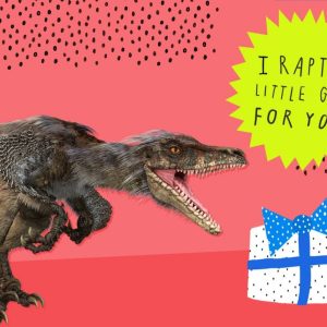 The Natural History Museum I Raptor Little Gift Dinosaur Birthday Card