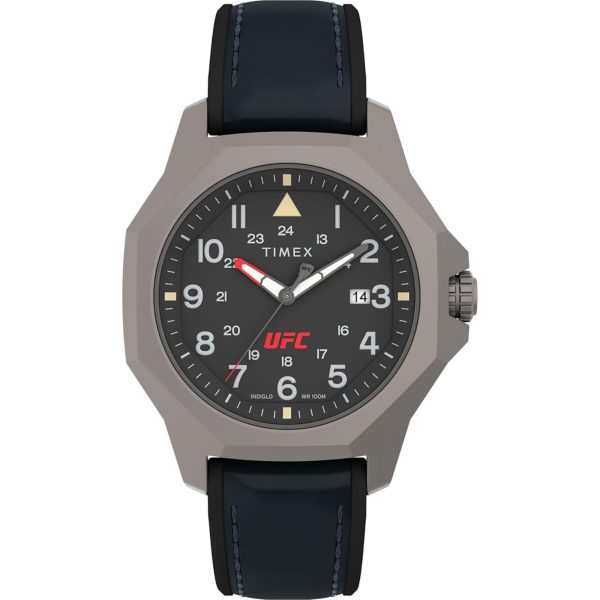Timex UFC Reveal Silicone Backed Leather Strap Men's Watch TW2V85700