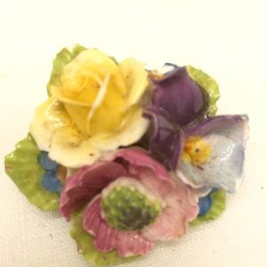 Vintage Porcelain Bouquet Of Flowers Brooch - Hand-painted Environmentalist