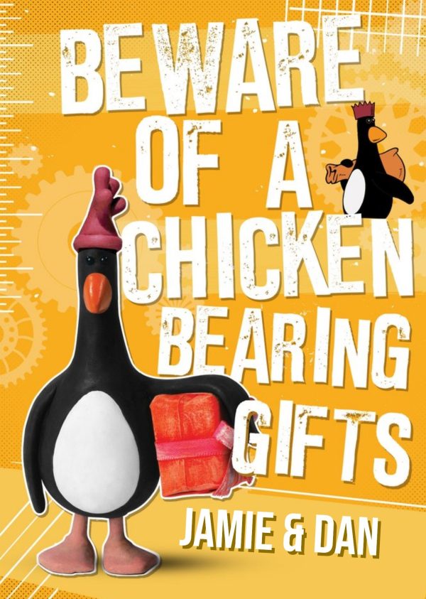 Wallace And Gromit Chicken Bearing Gifts Funny Christmas Card