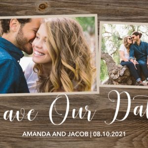 Wedding Sprigs Save the Date 3x2" Acrylic Photo Fridge Magnet (7.5x5cm), Gifts Brown