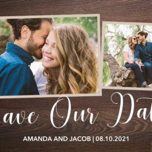 Wedding Sprigs Save the Date 3x2" Photo Magnet (7.5x5cm), Gifts Brown